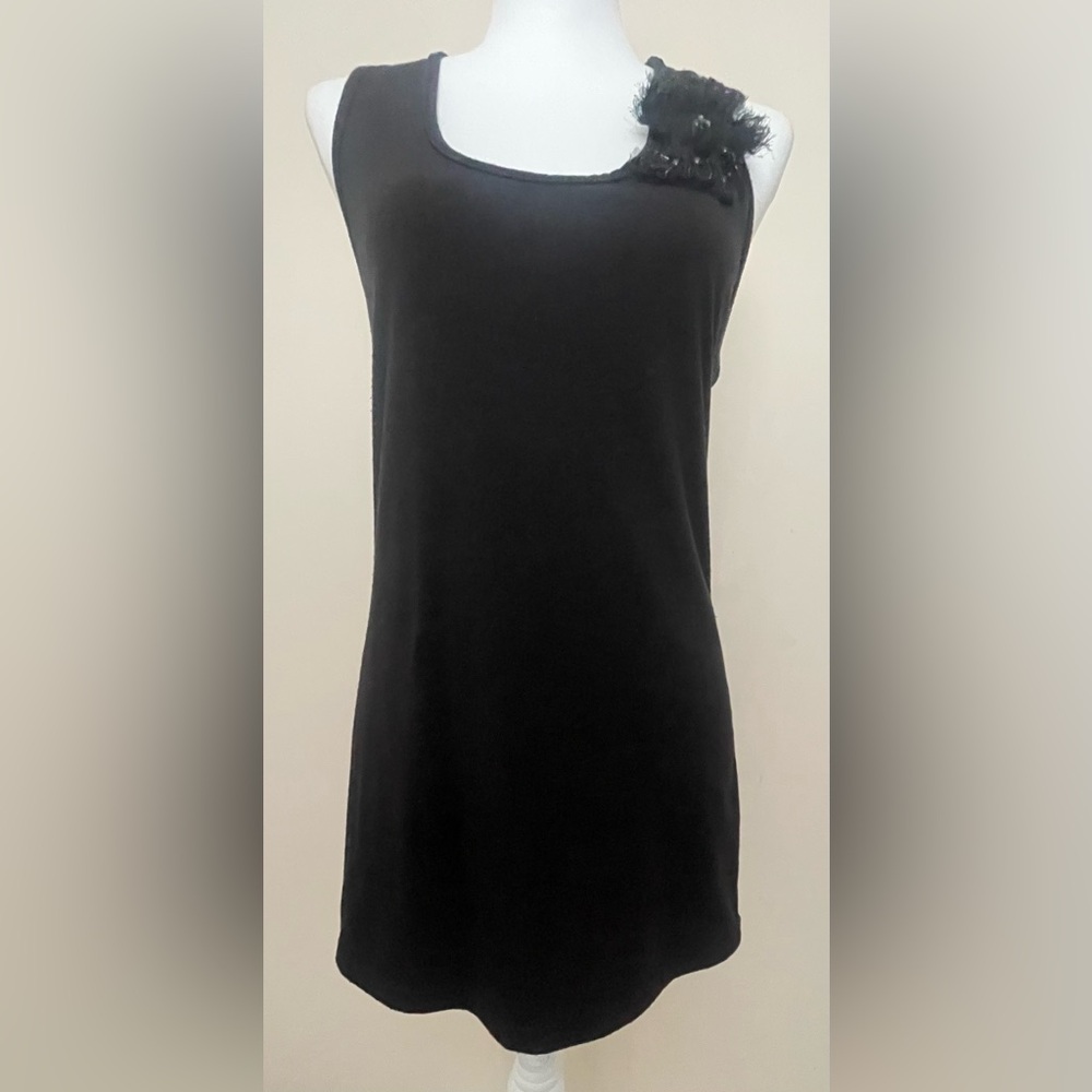 Eastway Women’s Black Tank Top w/Embellished Neckline